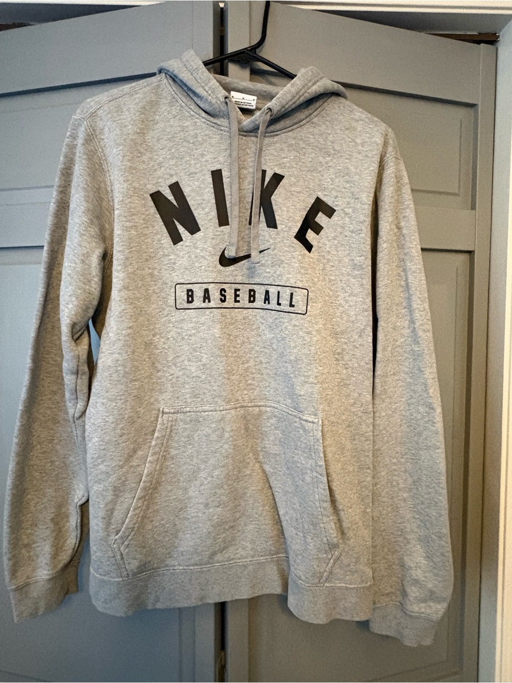 Nike Gray Crewneck Baseball Hoodie Pullover